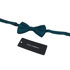 NWT Dolce & Gabbana Emerald Green Silk Bow Tie